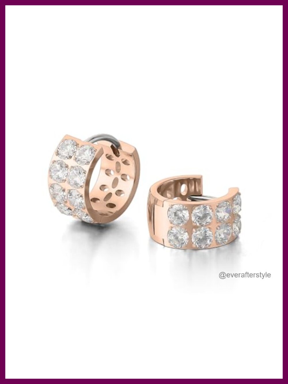 Titanium Hypoallergenic Wide Hoop Earrings Pave Cubic Zirconia 10mm Sensitive